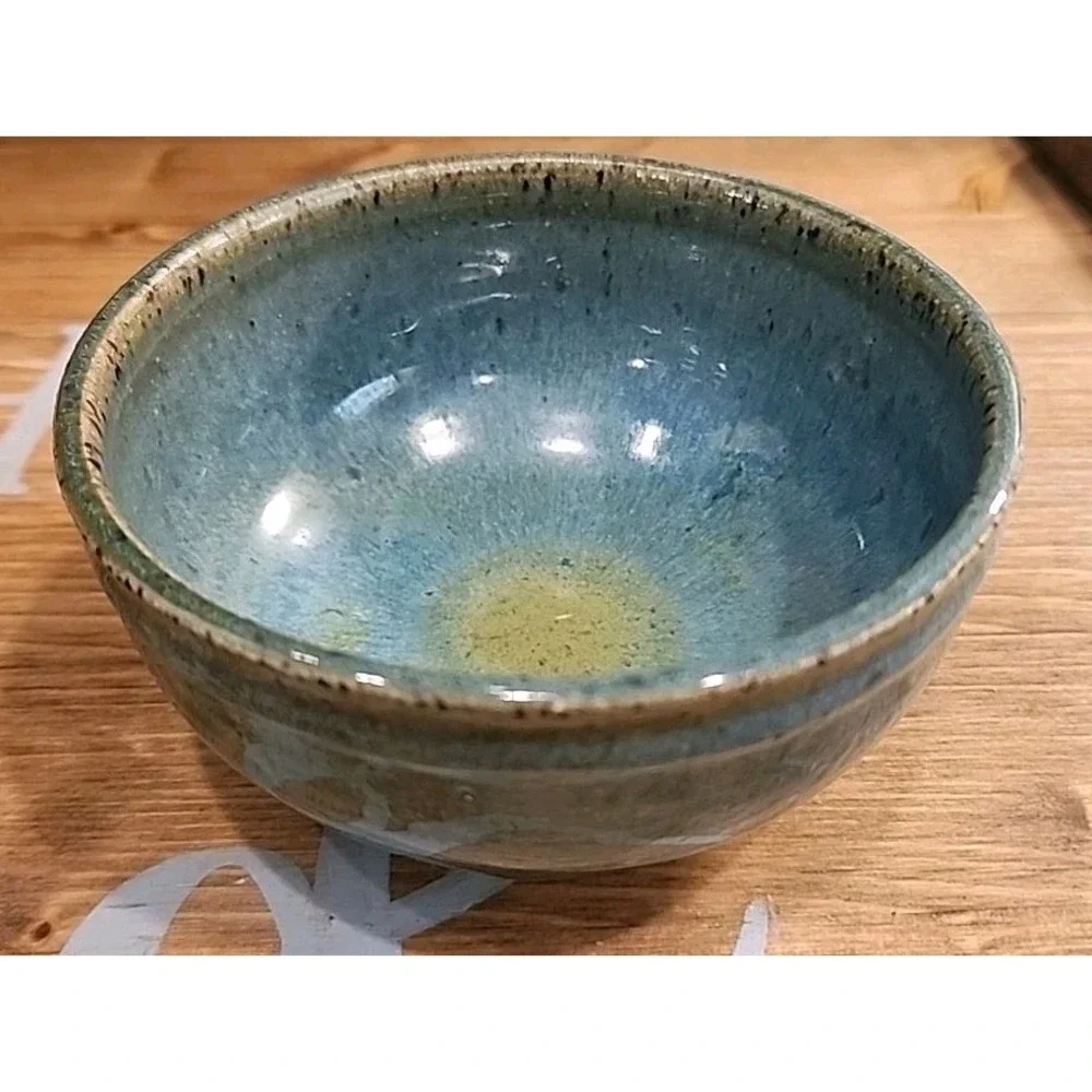Charles Counts Rising Fawn Blue Vibrant Drip Bowl 3.5